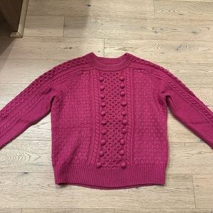 J.Crew cable knit sweater, pink, size medium